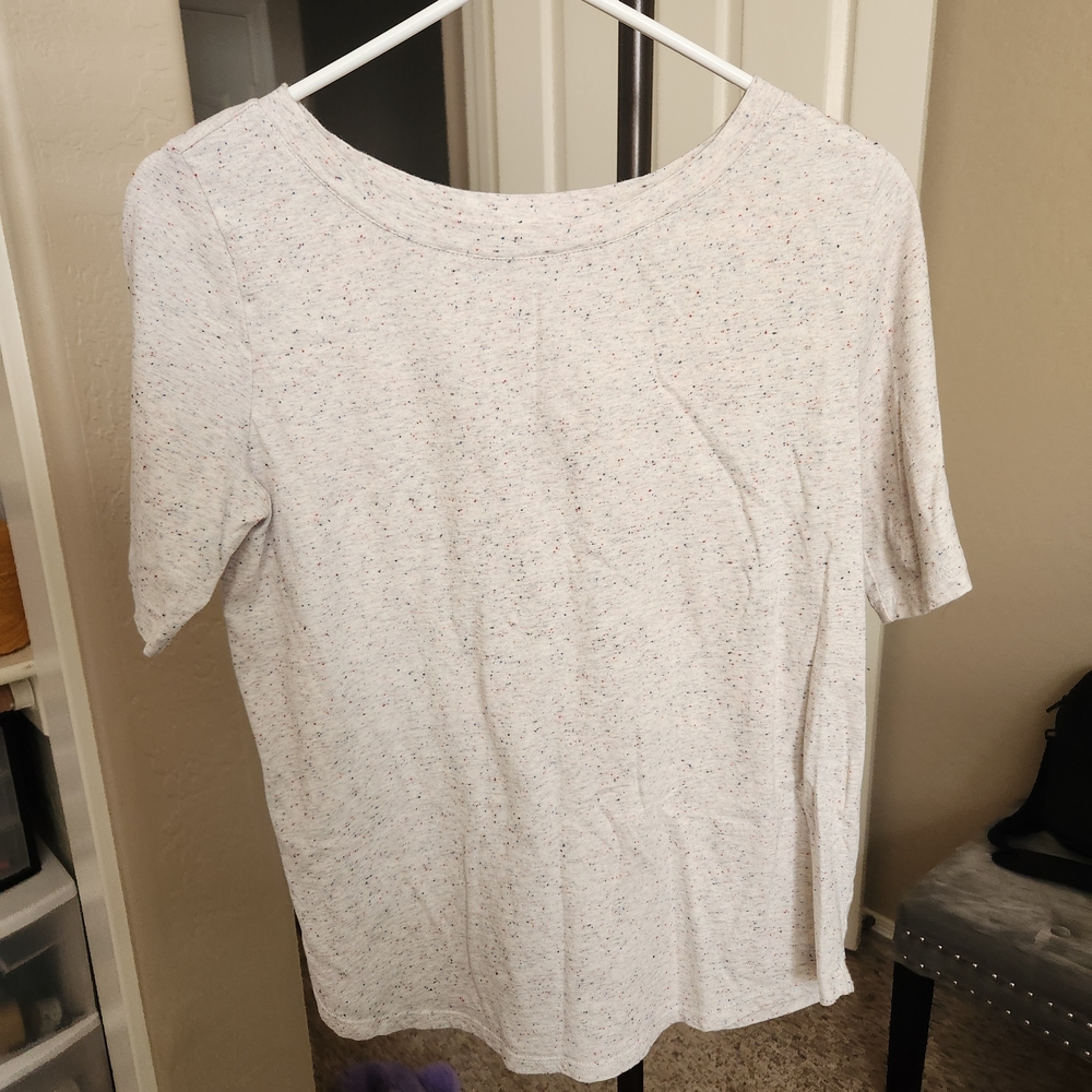 LOFT Multicolor Speckled Short Sleeve Tee